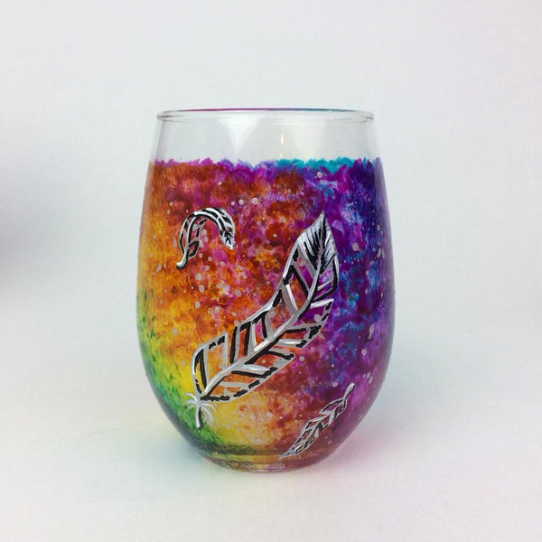Feather Stemless Glass