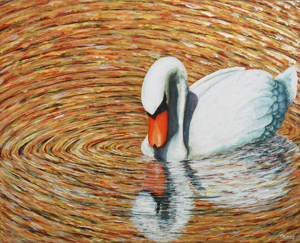 Autumn Swan Original Painting