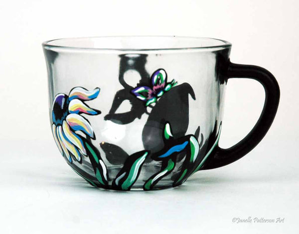 Chalkboard Butterfly Glass Mug - Janelle Patterson Art