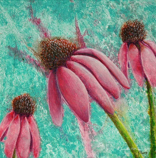 Coneflowers Original Painting - Janelle Patterson Art