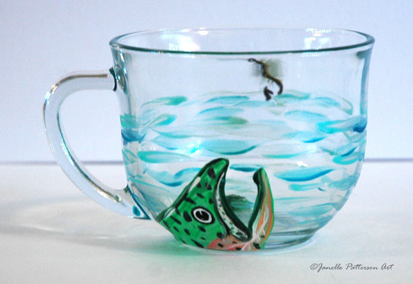 Janelle Patterson Art - Fly Fishing Glass Mug