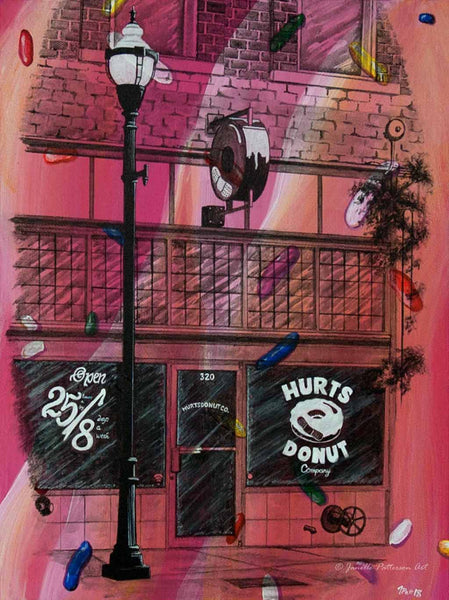 Hurts Donuts Original Painting - Janelle Patterson Art