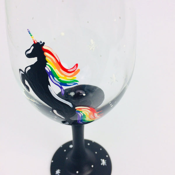 Rainbow Unicorn Wine Glass