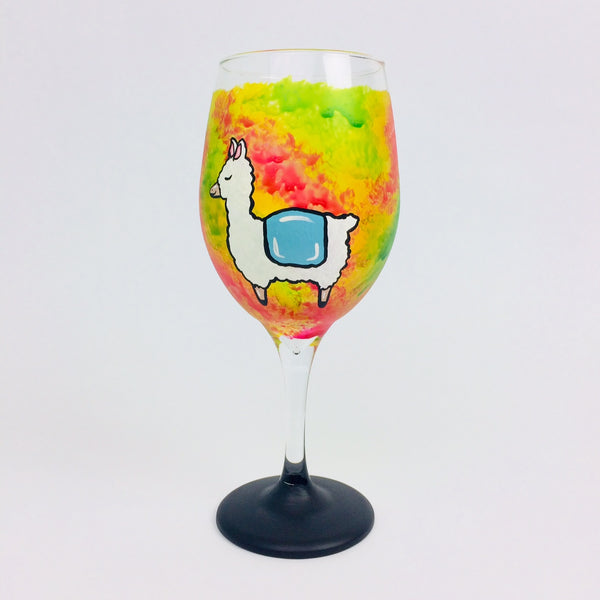 Llama Wine Glass