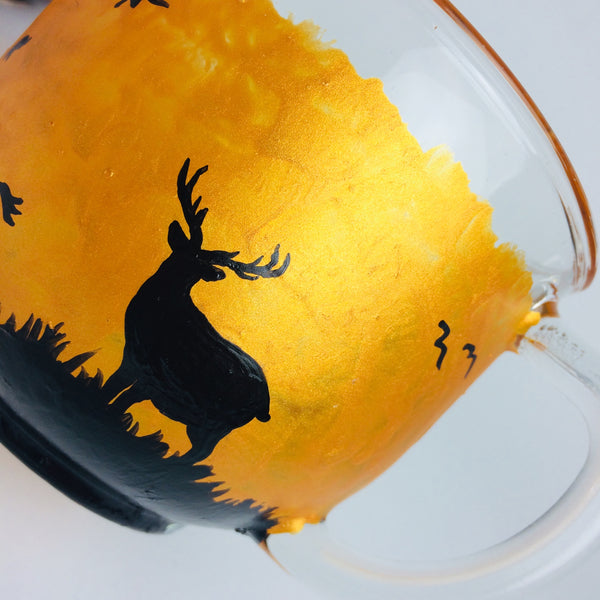 Autumn Deer Glass Mug