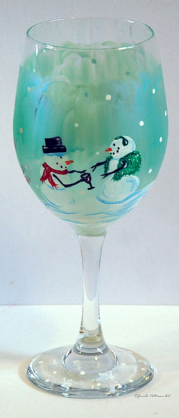 Snow Ball Wine Glass - Janelle Patterson Art