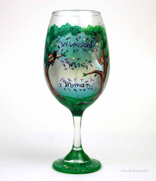Custom Hand Painted Wine Glass - Janelle Patterson Art
