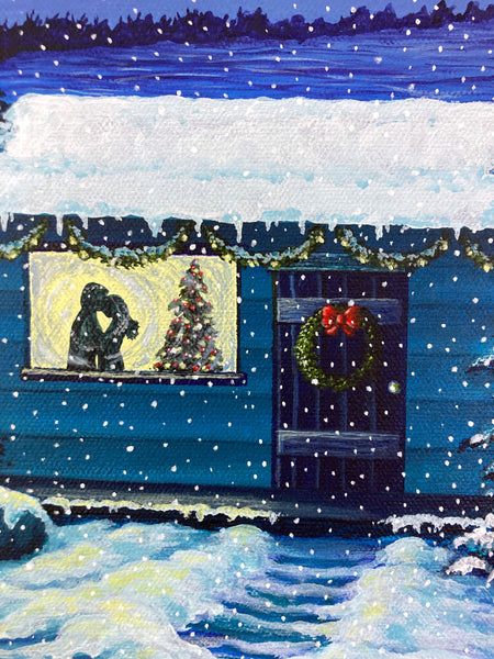 A Cabin Christmas Original Painting