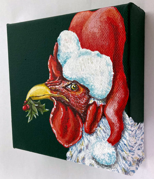 Christmas Hen Mini Painting