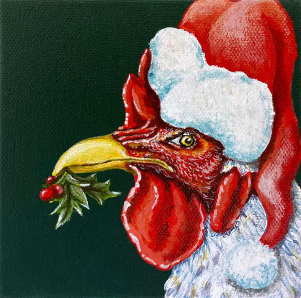 Christmas Hen Mini Painting