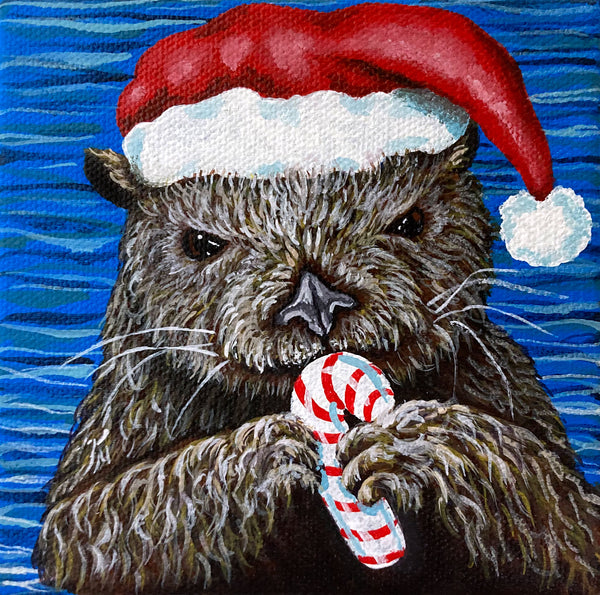 Christmas Otter 3 Mini Painting