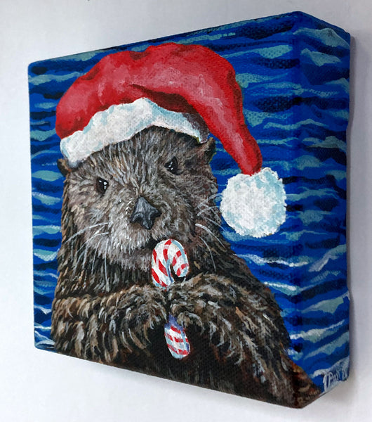 Christmas Otter Mini Painting