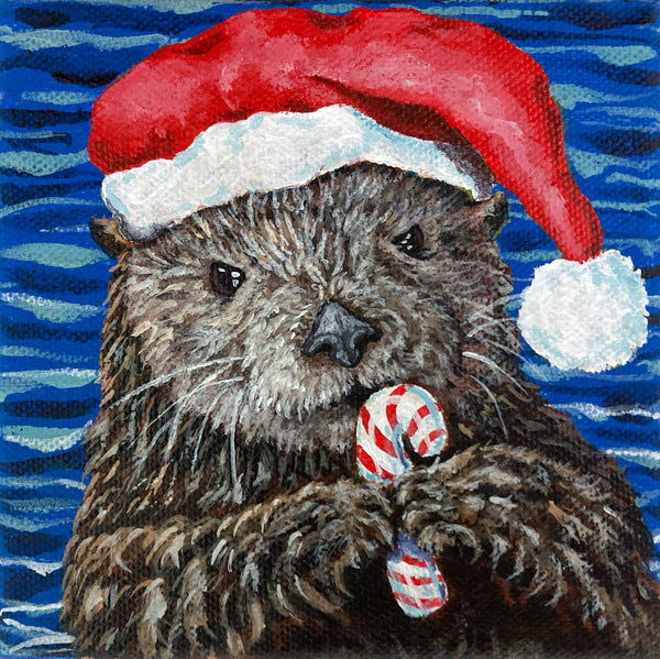 Christmas Otter Mini Painting