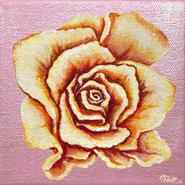Custom Yellow Rose Mini Painting