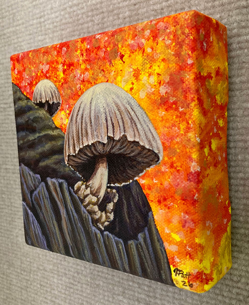 Fall Mushrooms Mini Painting