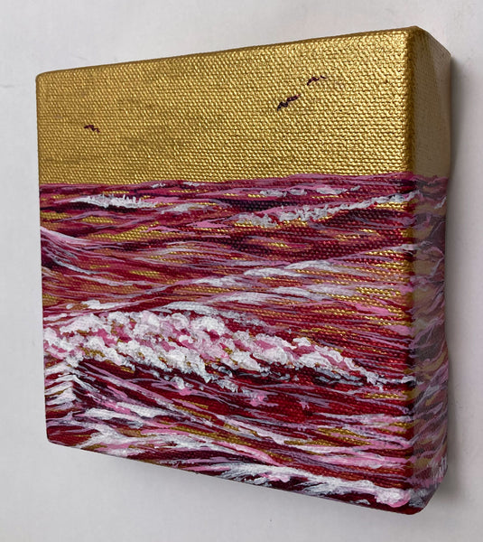 Fuchsia Waves Mini Painting