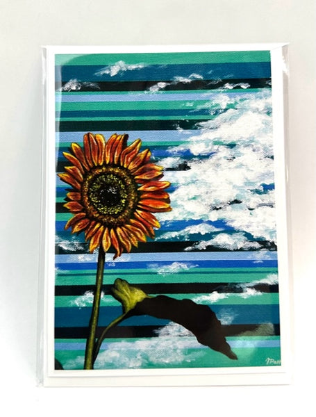 Striped Sunflower Card