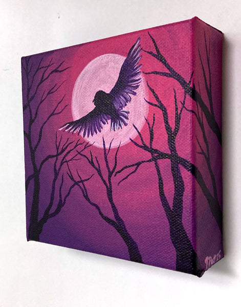 Moonlight Flight Mini Painting