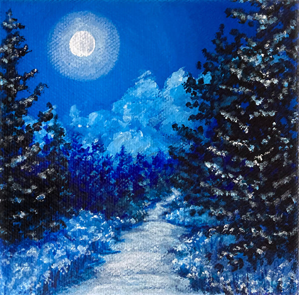 Moonlight Walk Mini Painting