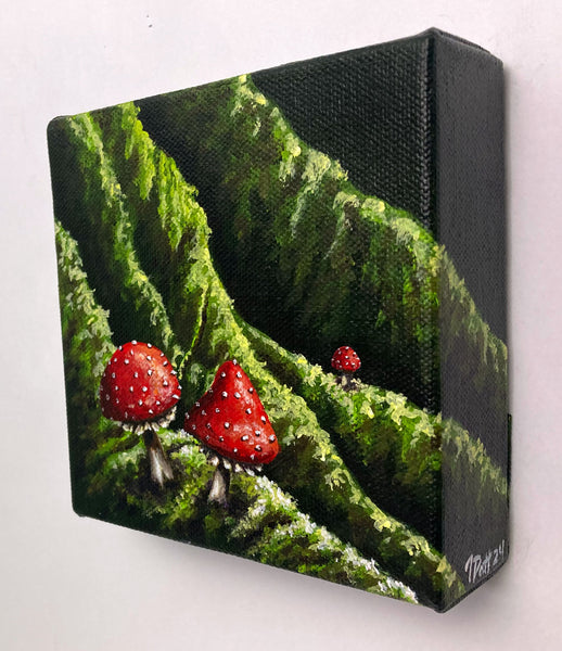 Mushrooms in the Forest Mini Painting