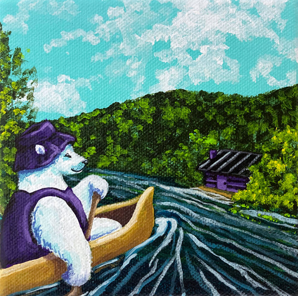 Purple Polar Paddle Mini Painting