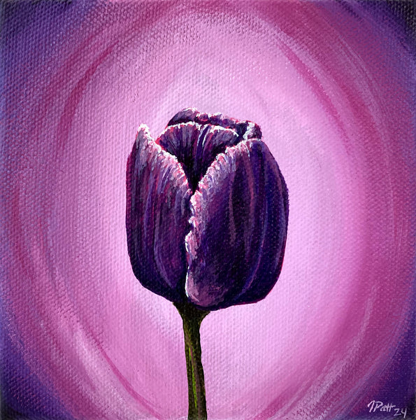 Purple Tulip Mini Painting