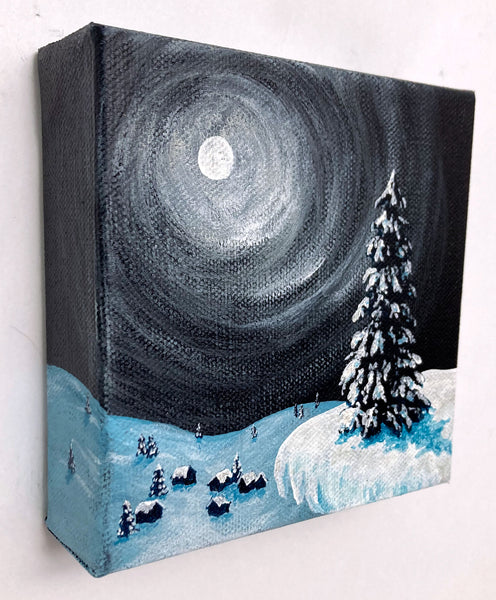 Snowy Night Mini Painting