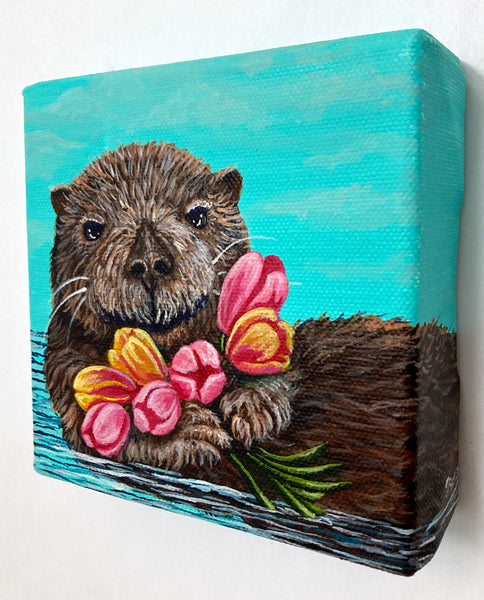Spring Otter Mini Painting