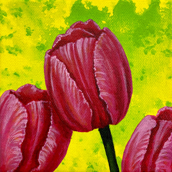 Triple Tulip Mini Painting