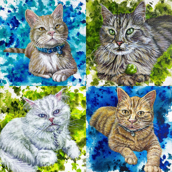 Custom Cat Portrait Mini Paintings