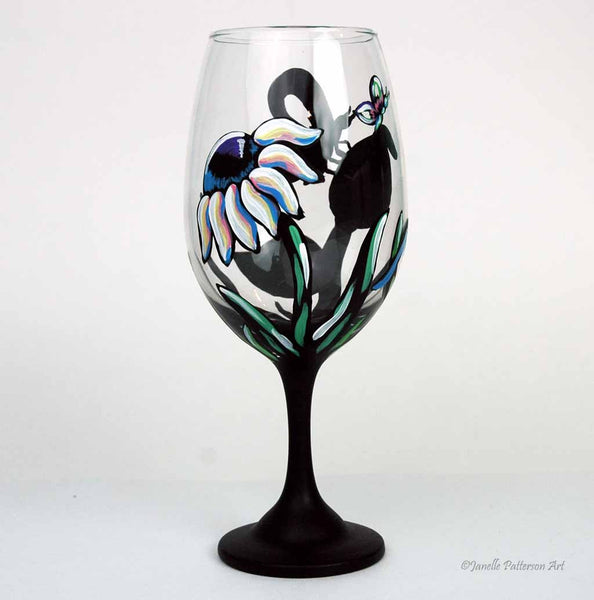 Chalkboard Butterfly Wine Glass - Janelle Patterson Art