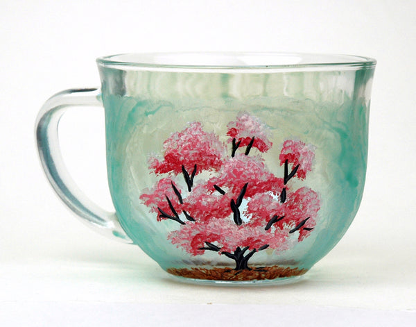 Cherry Blossom Glass Mug - Janelle Patterson Art