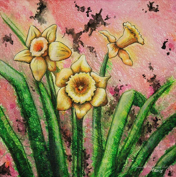 Daffodils Original Painting - Janelle Patterson Art