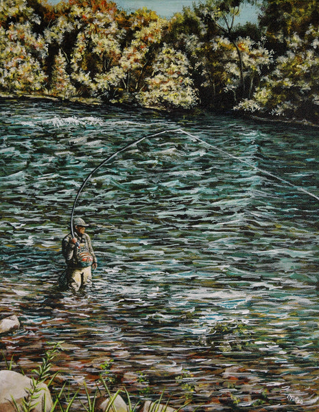 Dad Fishing Original Painting