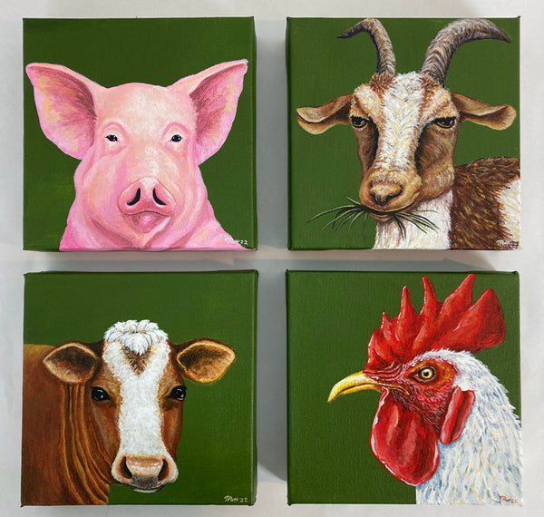 Farm Animals Mini Painting Set