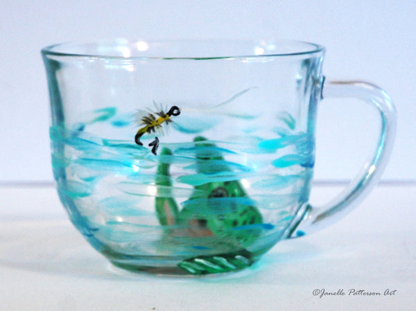 Fly Fishing Glass Mug - Janelle Patterson Art