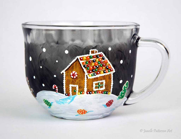 Gingerbread Glass Mug - Janelle Patterson Art