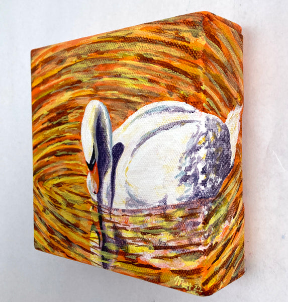 Golden Swan Mini Painting