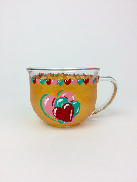 Triple Heart Glass Mug - Janelle Patterson Art