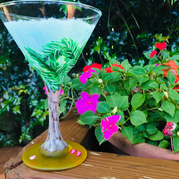 Palm Tree Martini Glass