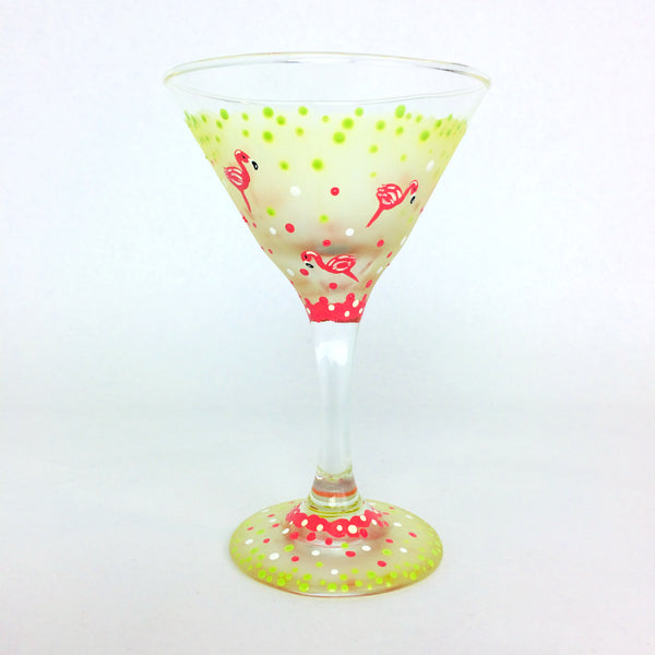 Pinka Dot Flamingo Martini Glass