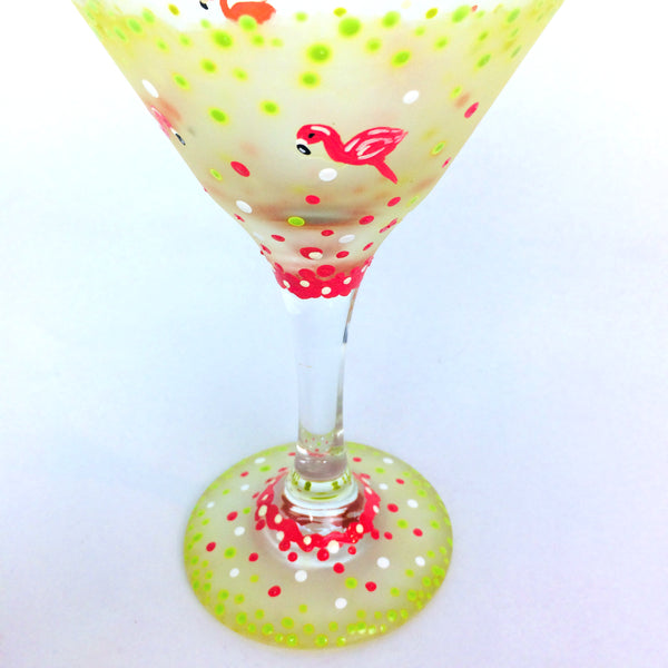 Pinka Dot Flamingo Martini Glass