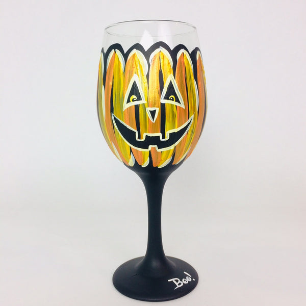 Jack O Lantern Wine Glass