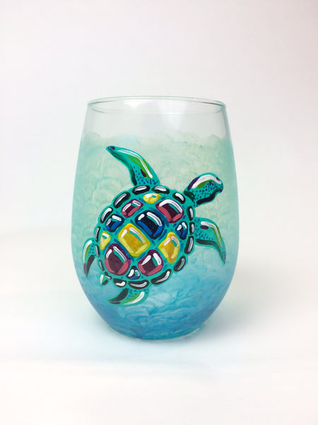Custom Hand Painted Stemless Glass - Janelle Patterson Art
