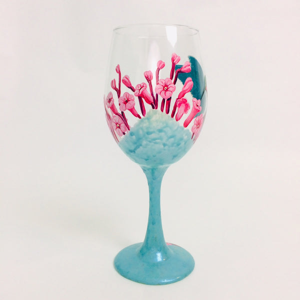 Hummingbird Wine Glass