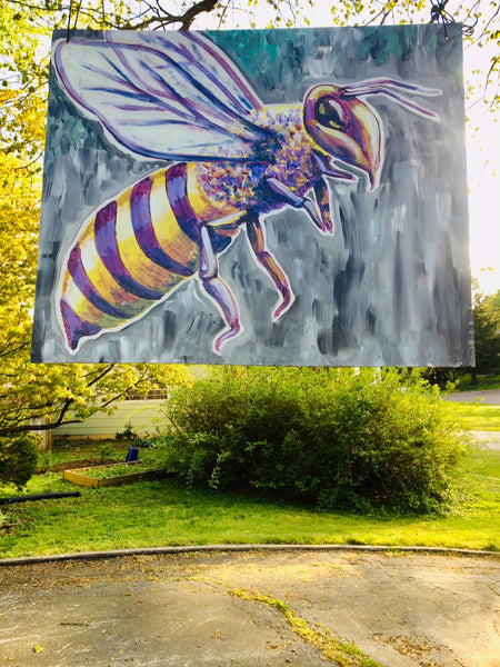 New Bee-ginnings-LAWN 2021 Original Painting Installation