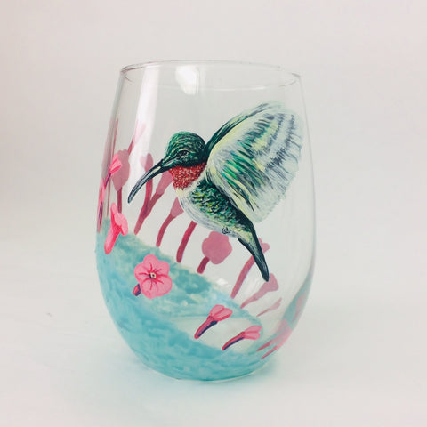 Hummingbird Wine Glasses, Set of Two