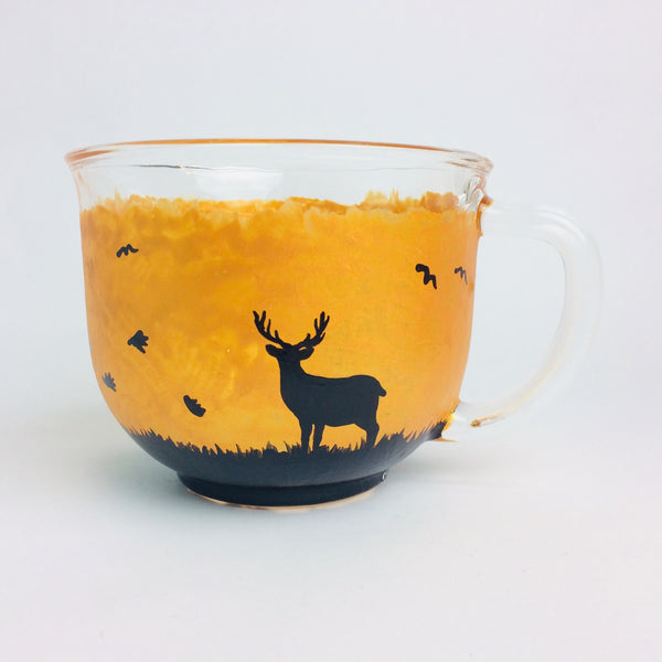 Autumn Deer Glass Mug