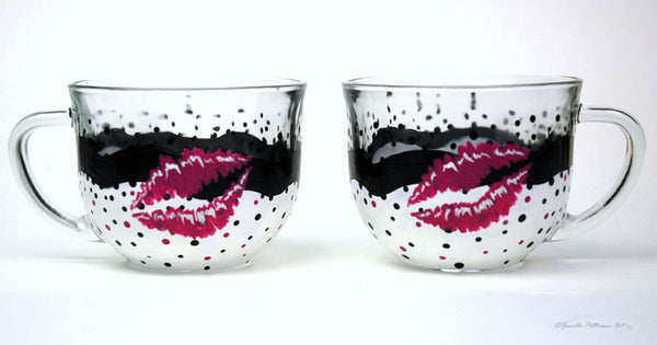 Kiss Glass Mug - Janelle Patterson Art