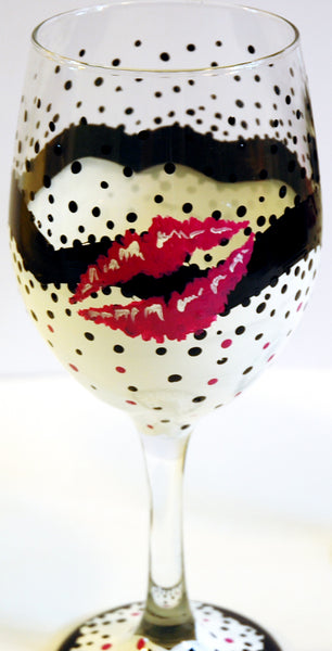 Kiss Wine Glass - Janelle Patterson Art